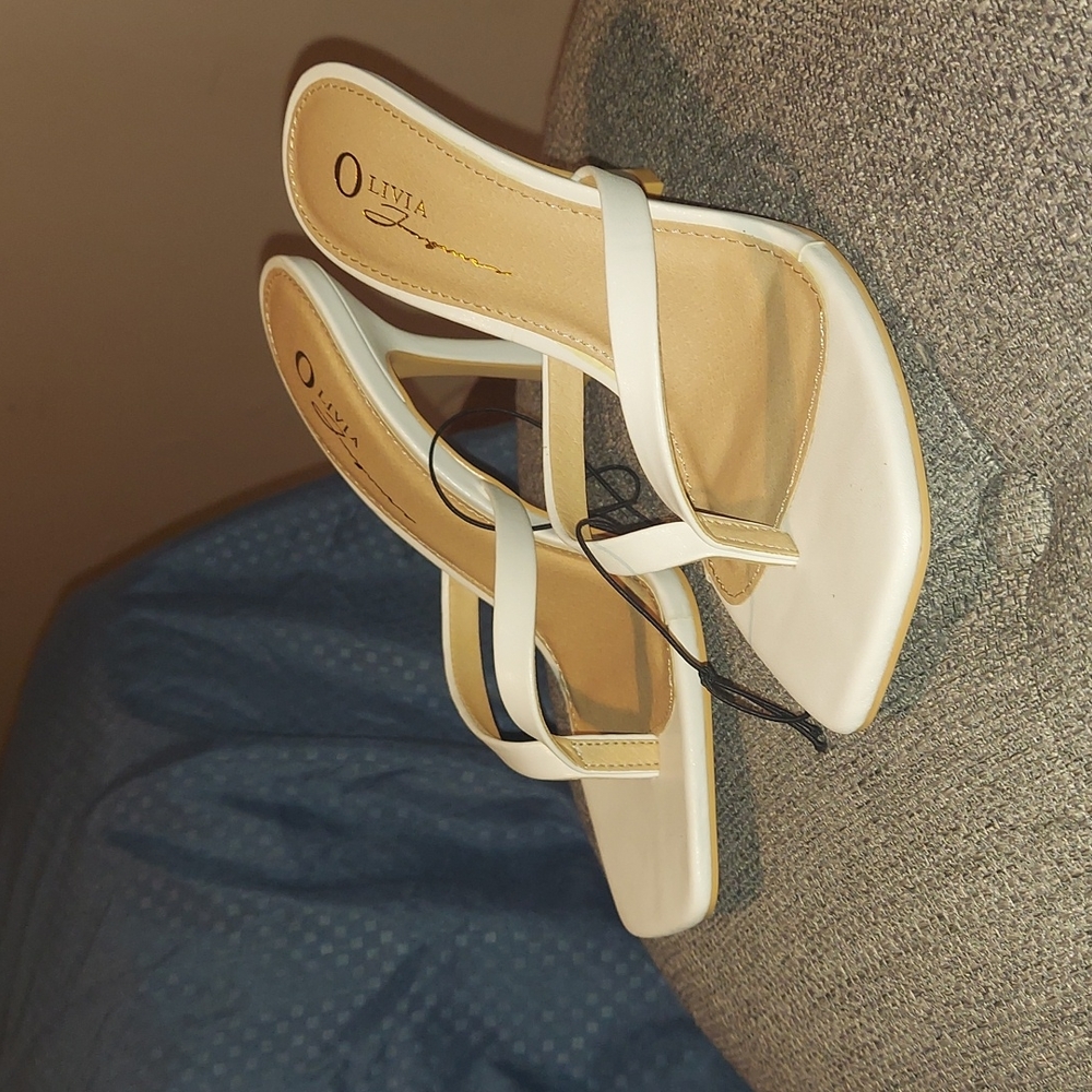 White open toe sandals with heels